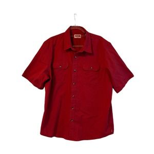 Wrangler Mens Button Up Shirt with 2 Pockets Red Size XL